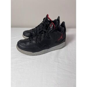 Nike Air Jordan Kids Size 2.5Y Black Red High Top Sneakers Youth